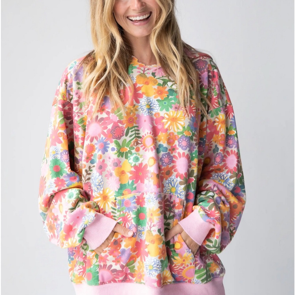NATURAL LIFE Oversized Printed Sweatshirt - Floral L/XL NWT